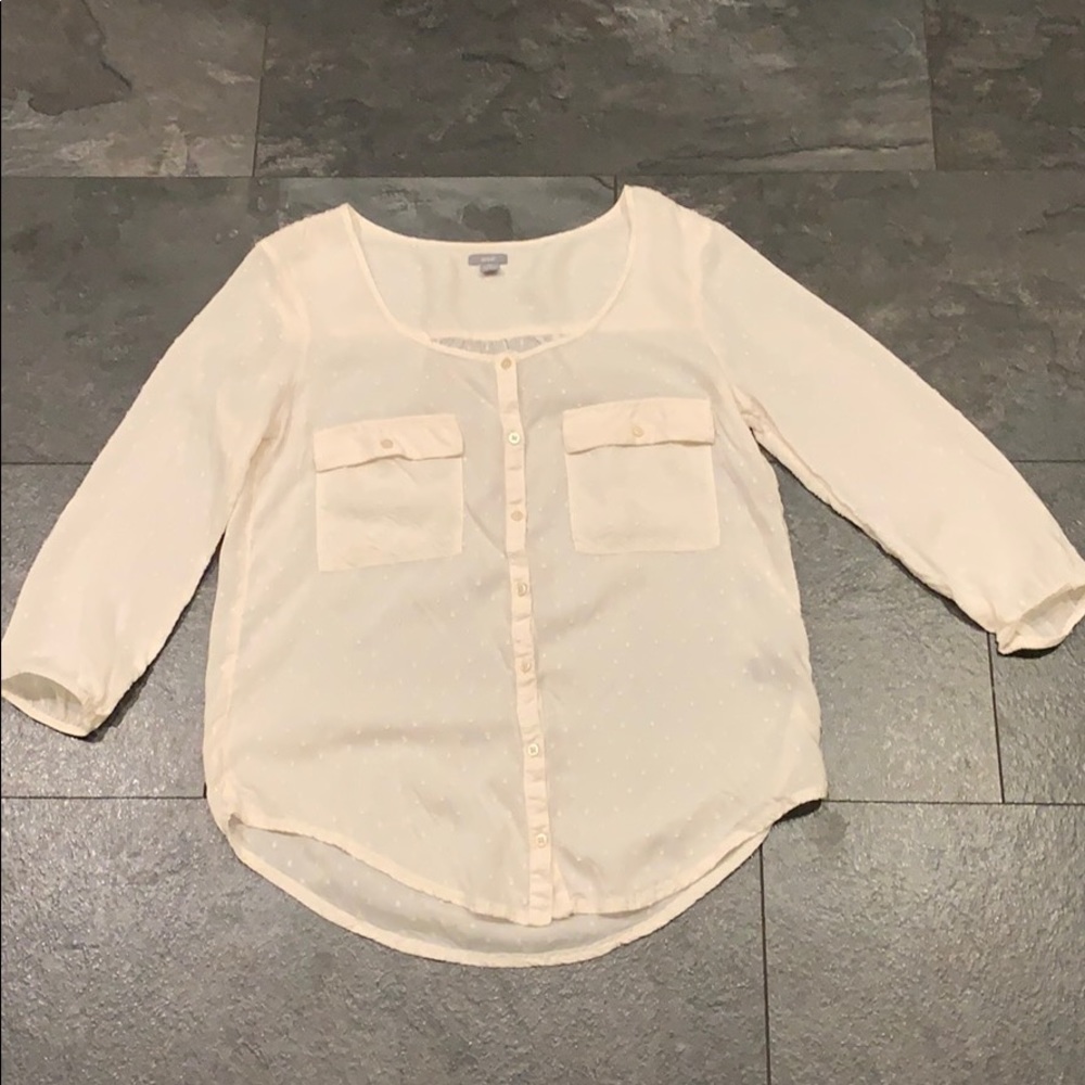 Cream sheer top